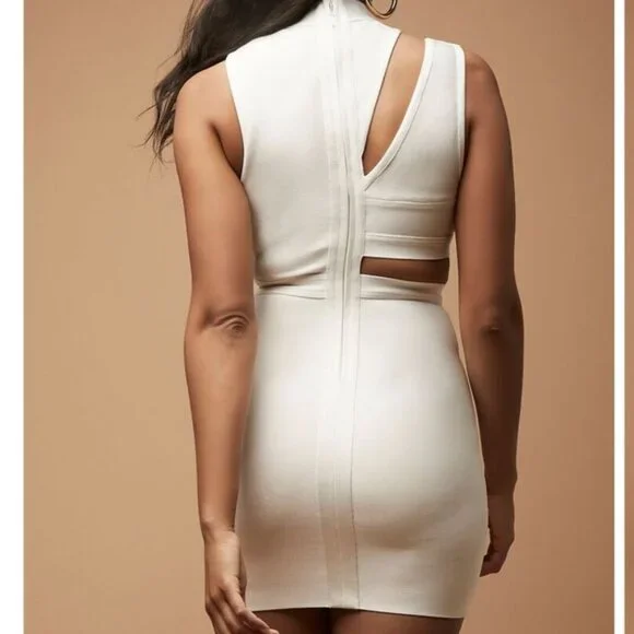 Herve Leger Cutout Bandage White Dress - Picture 5 of 5